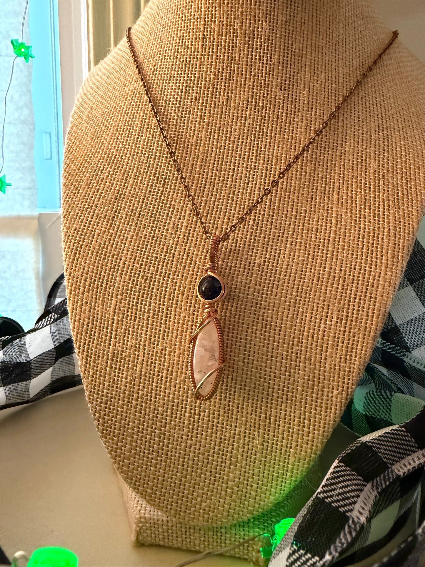 Blue Goldstone & Rainbow Moonstone