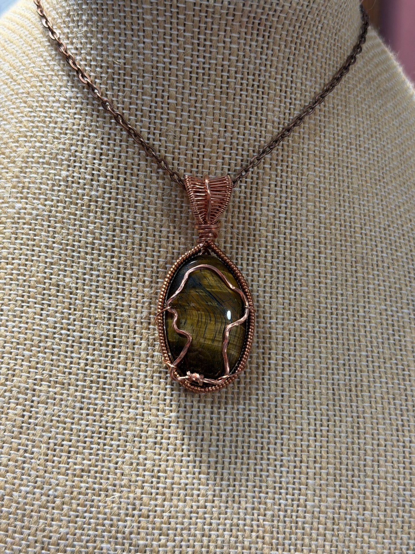 Tiger’s Eye Jane Austen Pendant
