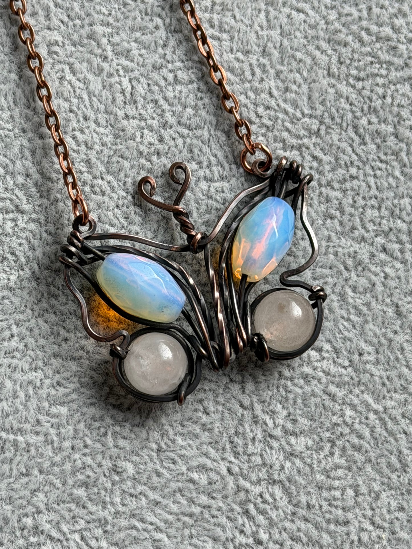 Opalite & Quartz Butterfly