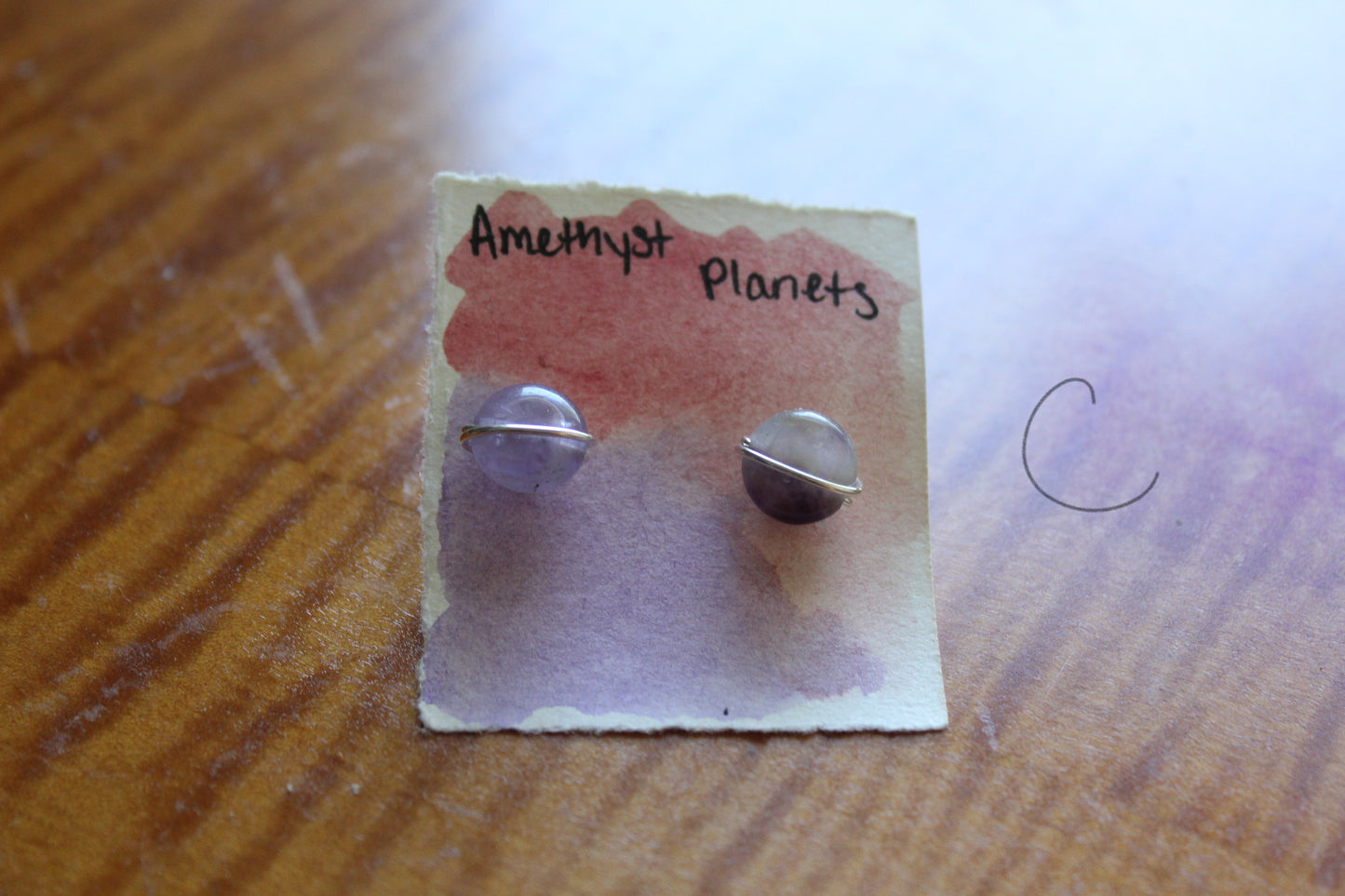 Amethyst Planet Studs