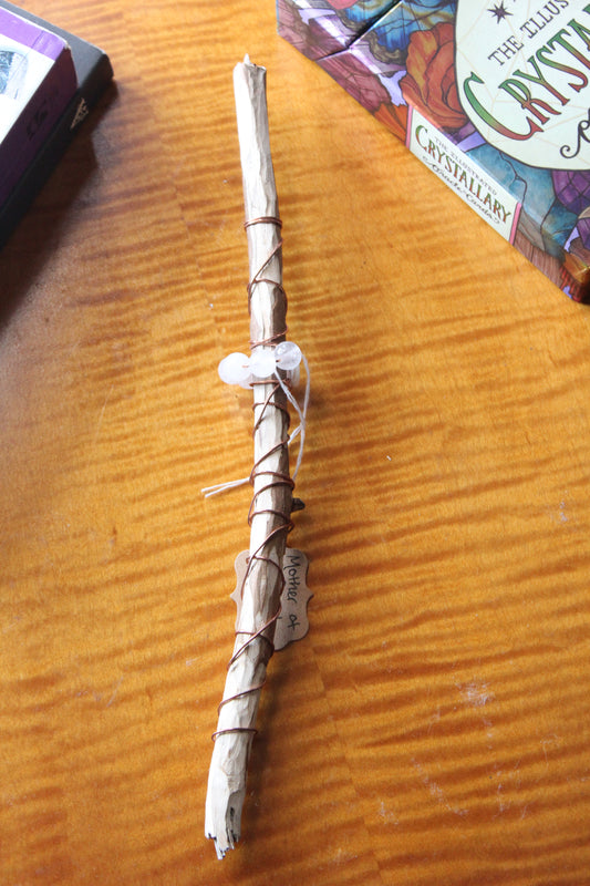 Quartz and Mother of Pearl Maple Wand