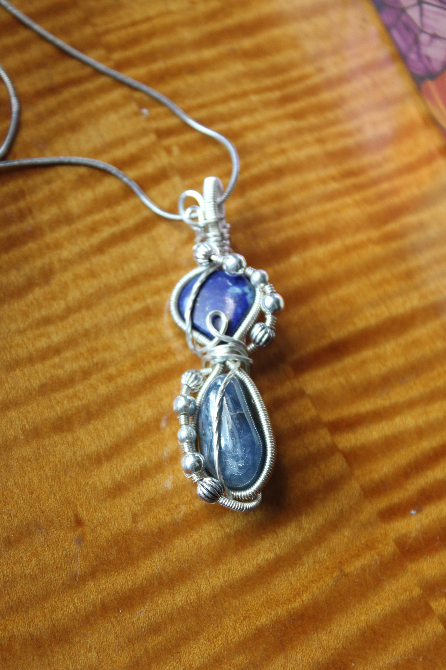 Lapis Lazuli + Sapphire Pendant