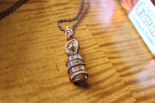 Moroccan Apatite + African Citrine Pendant