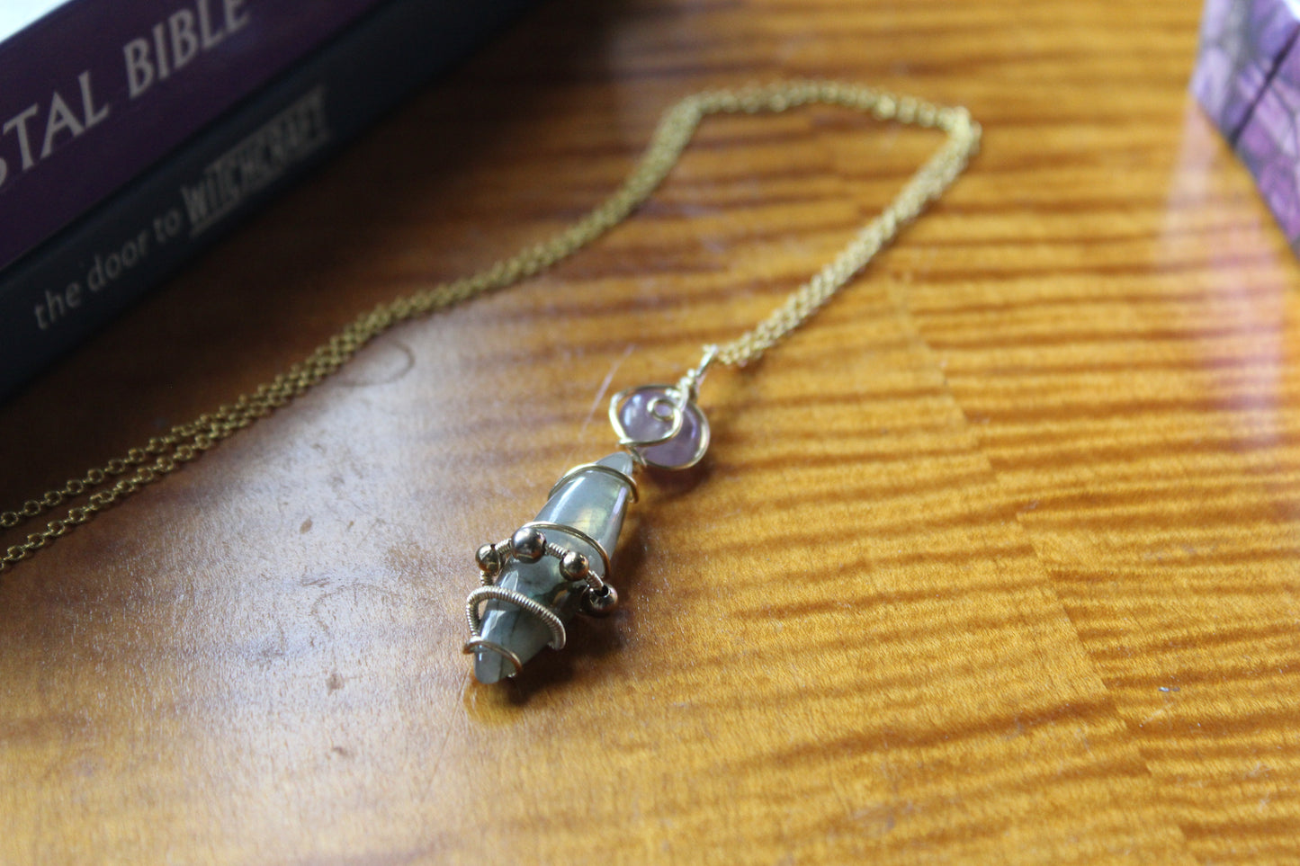 Amethyst + Labradorite Pendant