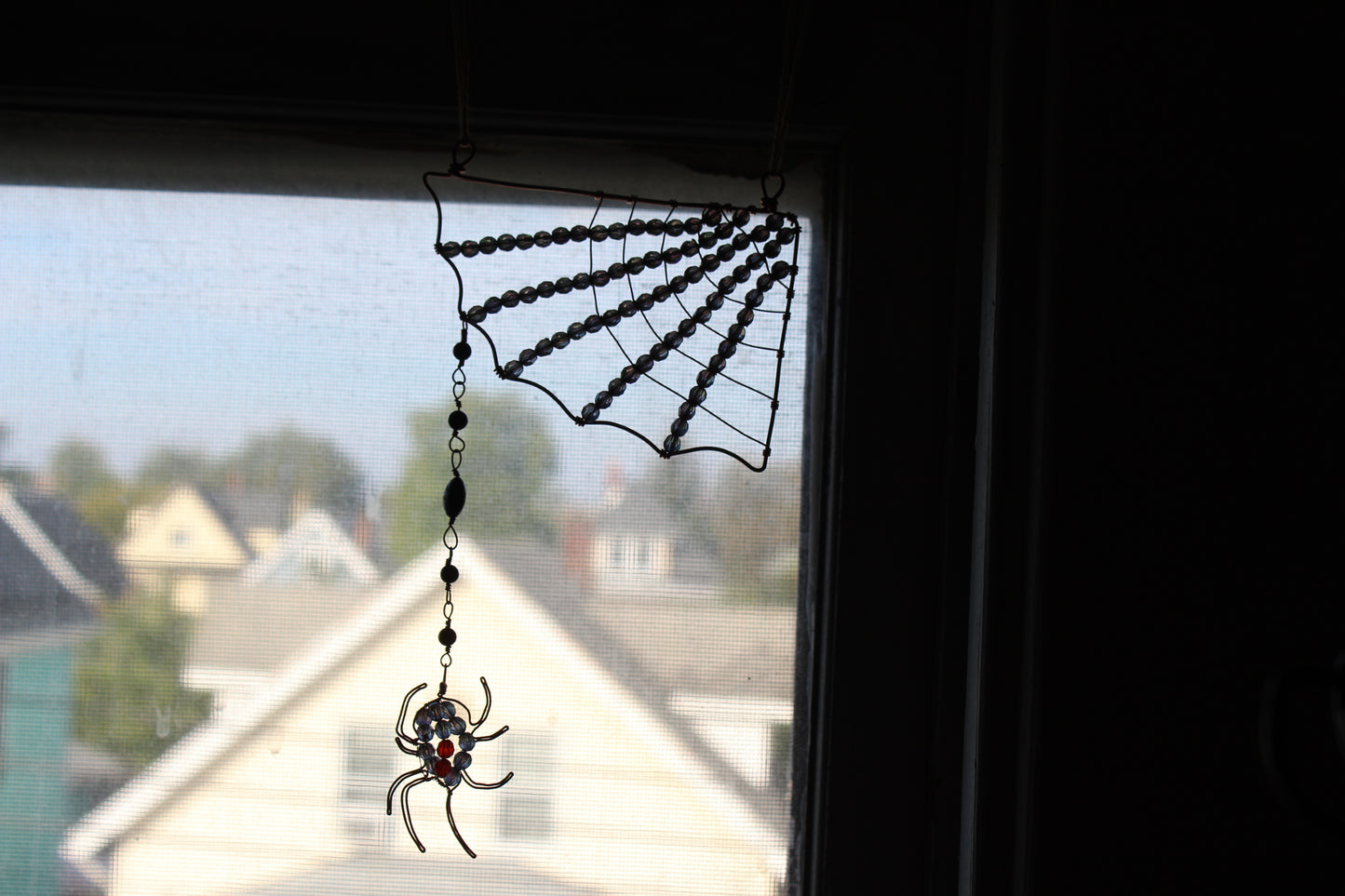 Corner Spider Web Sun Catcher