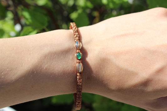 Labradorite & Aventurine Adjustable Cuff