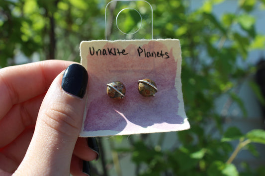 Unakite Planet Studs