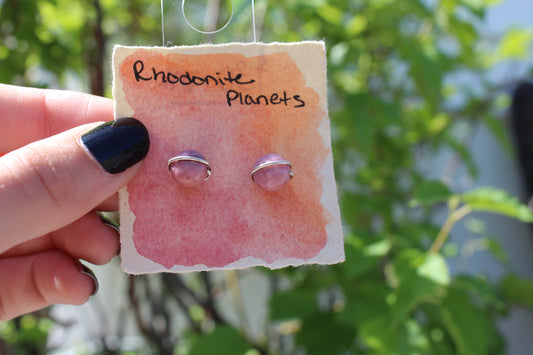 Rhodonite Planet Studs