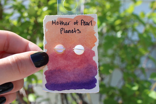 Mother of Pearl Planet Studs