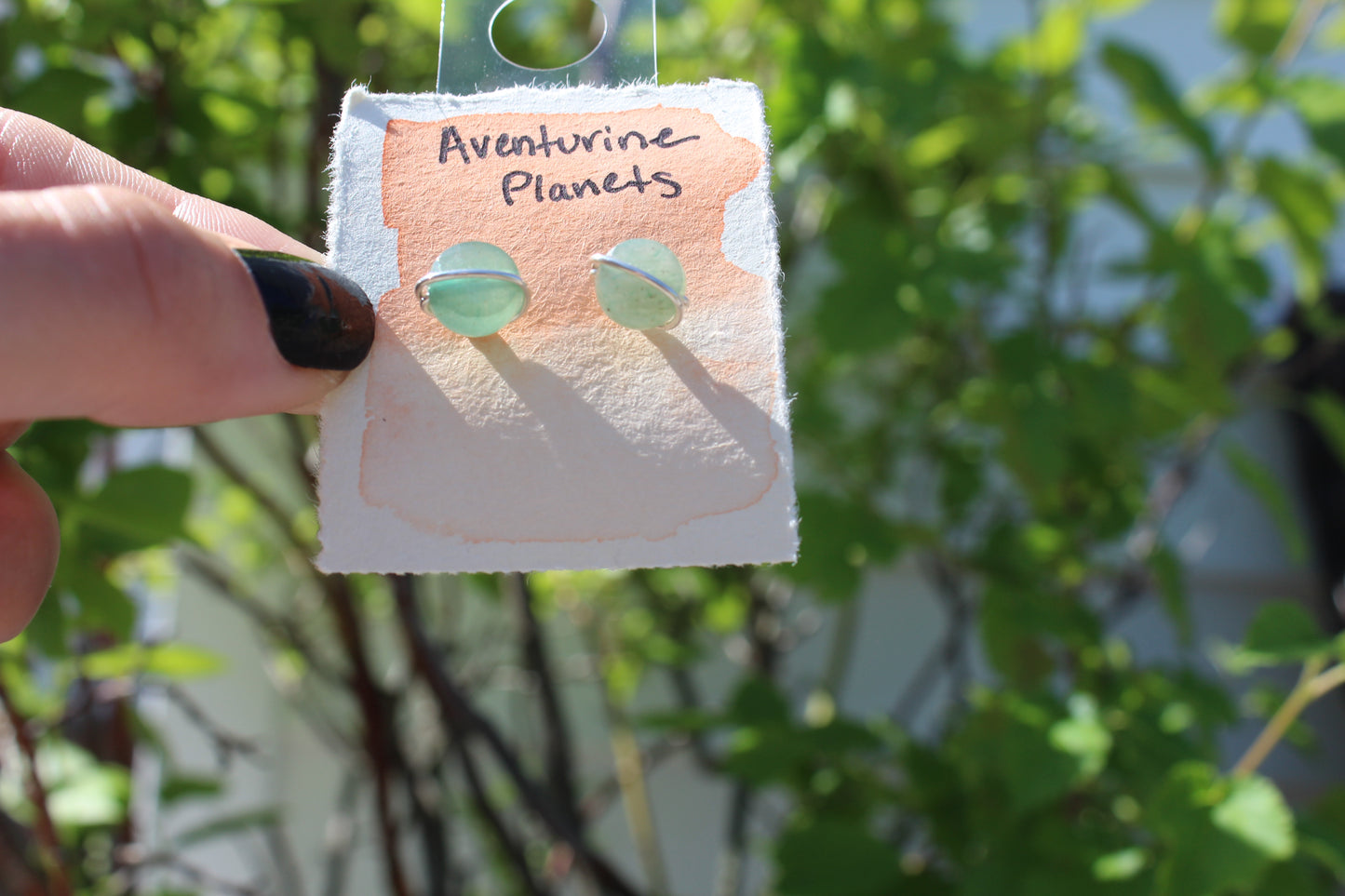 Aventurine Planet Studs