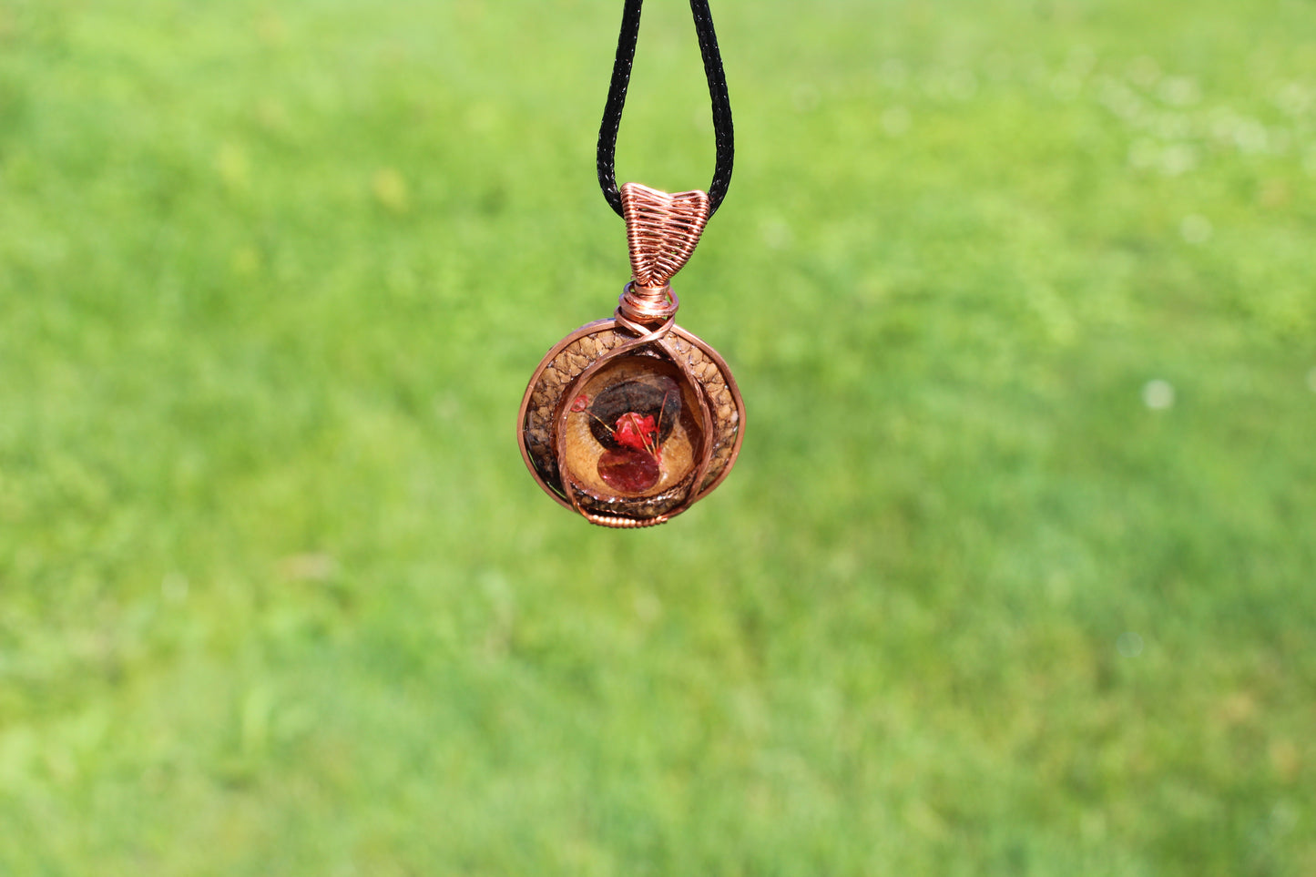 Watermelon Tourmaline Acorn Pendant