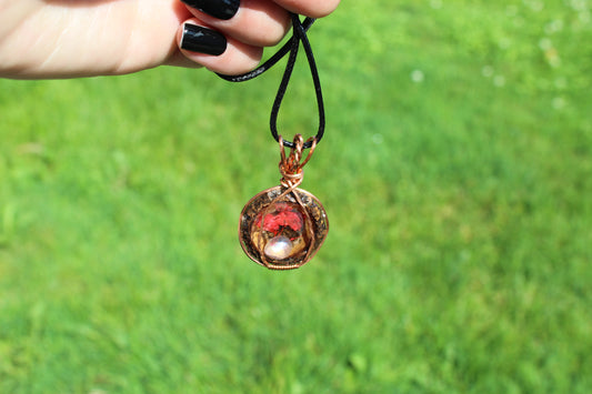 Angel Aura Quartz Red Acorn Pendant