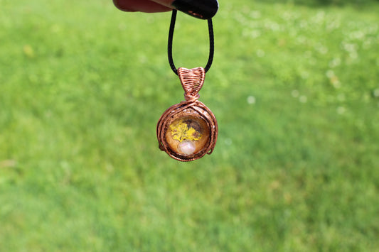 Angel Aura Quartz Yellow Acorn Pendant