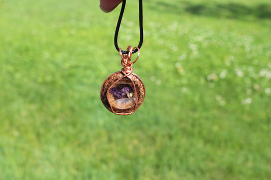 Angel Aura Quartz Purple Acorn Pendant