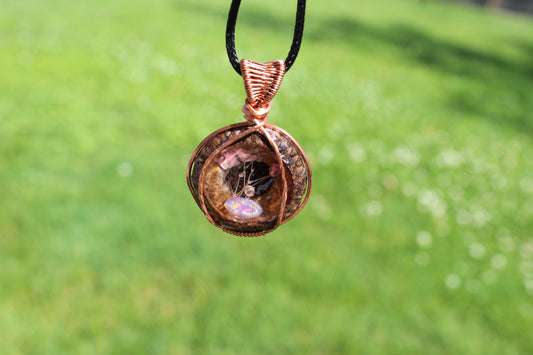 Fire Opal Acorn Pendant