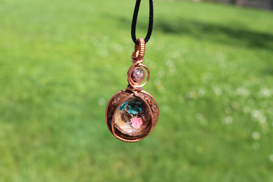 Rhodonite Acorn Pendant
