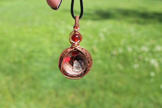 Red Banded Agate Acorn Pendant