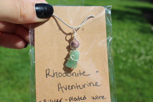 Rhodonite & Aventurine Dainty Double