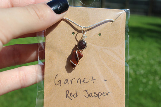 Garnet & Red Jasper Dainty Double