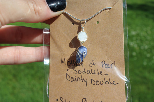 Mother of Pearl & Sodalite Dainty Double
