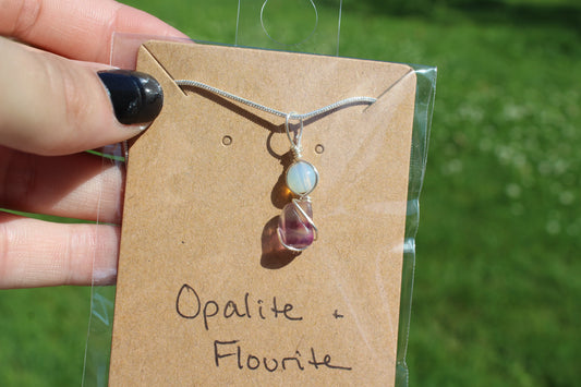 Opalite & Flourite Dainty Double