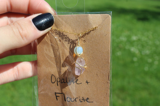 Opalite & Flourite Dainty Double