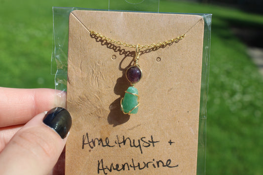 Amethyst & Aventurine Dainty Double