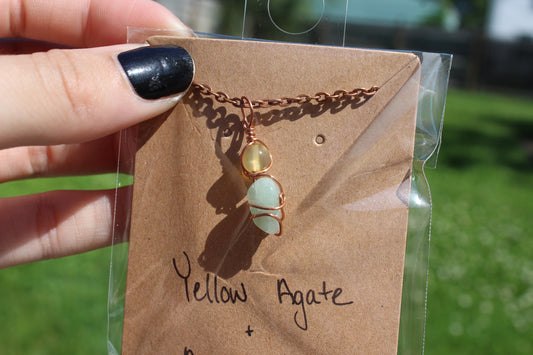 Yellow Agate & Aventurine Dainty Double