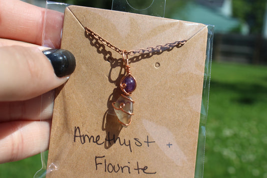 Amethyst & Flourite Dainty Double