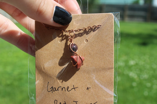 Garnet & Red Jasper Dainty Double