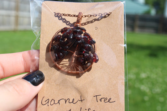 Garnet Tree of Life Pendant