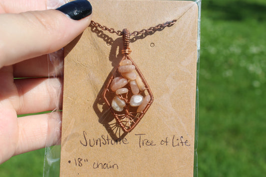 Sunstone Tree of Life Pendant