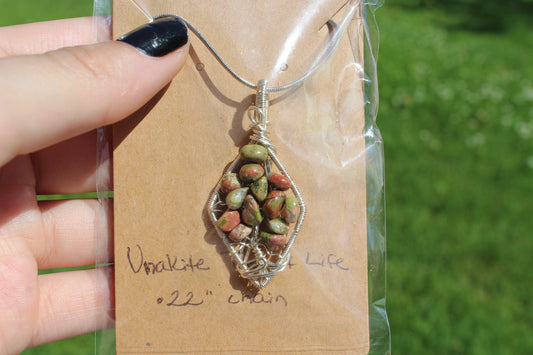 Unakite Tree of Life Pendant