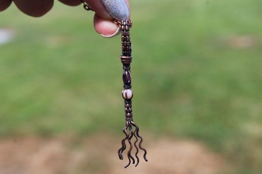 Amethyst & Pink Opal Witches Broom Pendant
