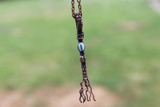 Larimar & Citrine Witches Broom Pendant