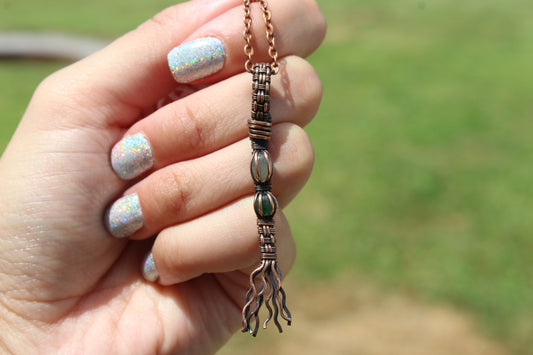 Labradorite & Aventurine Witches Broom Pendant