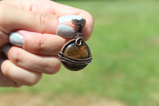 Tiger's Eye Planet Pendant