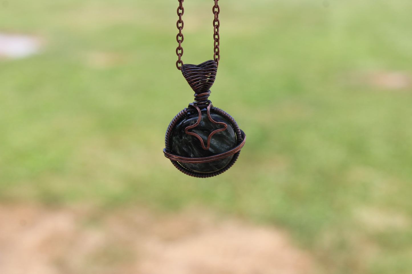 Seraphinite Planet Pendant