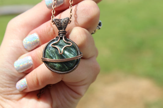 Seraphinite Planet Pendant