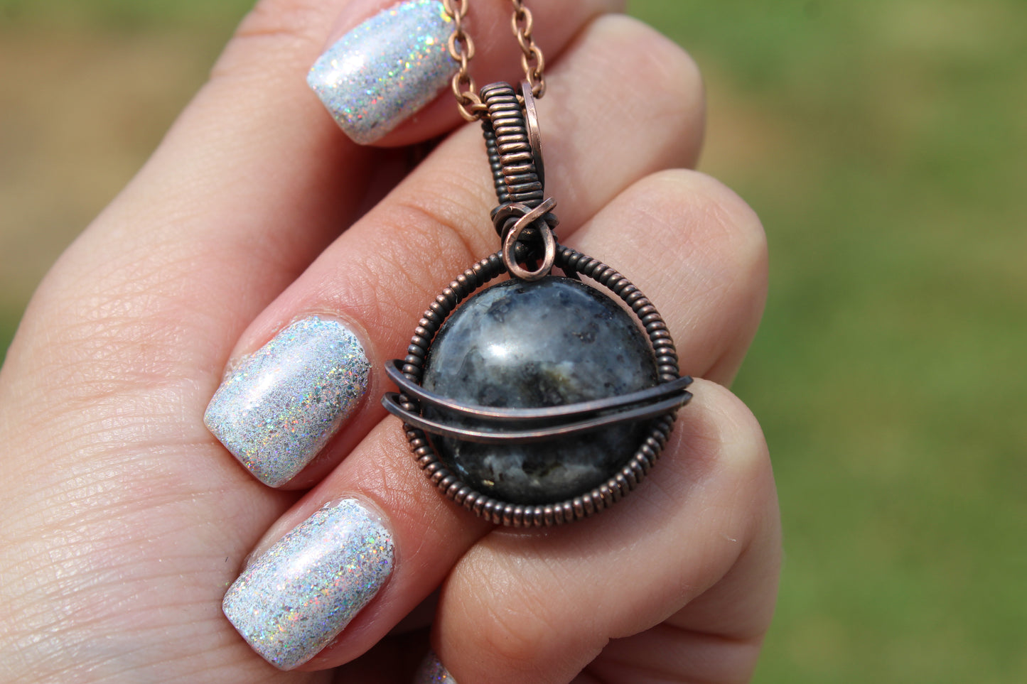 Larvikite Planet Pendant