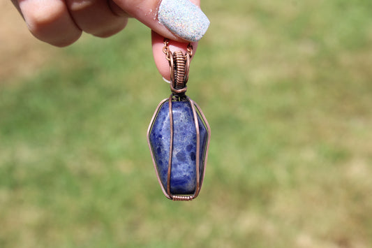 Sodalite Coffin Pendant