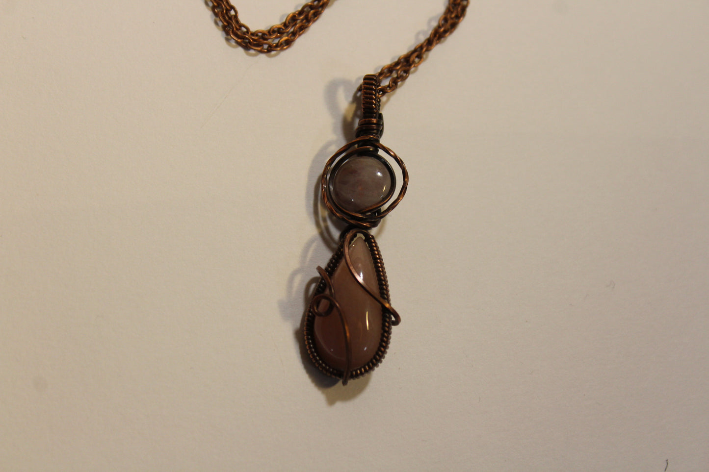 Amethyst & Peach Moonstone Pendant