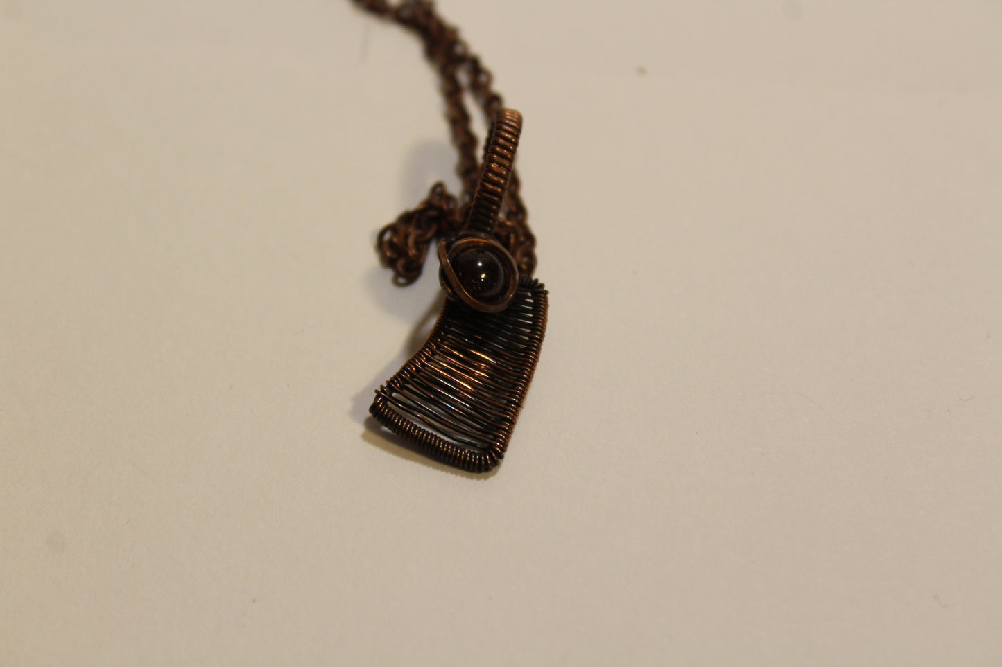 Garnet Meat Cleaver Pendant