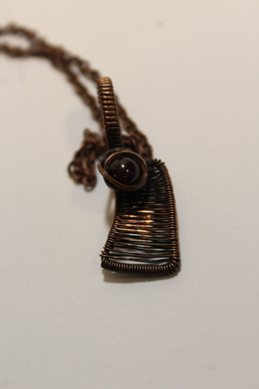 Garnet Meat Cleaver Pendant