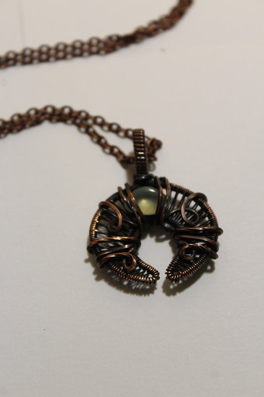 Prehnite with Epidote Crescent Moon