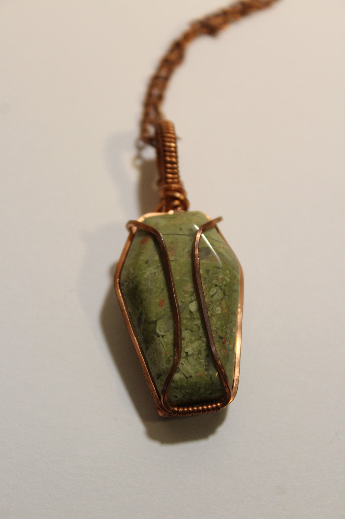 Unakite Coffin Pendant
