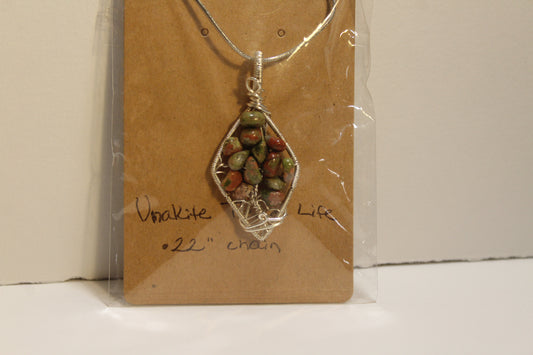Unakite Tree of Life Pendant