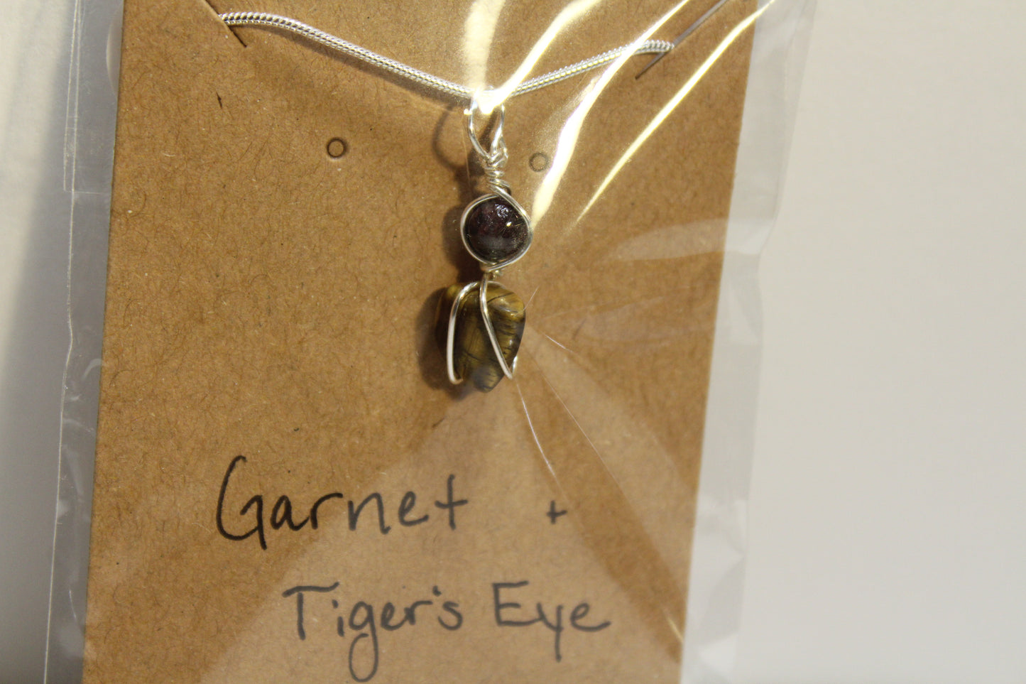 Garnet & Tiger's Eye Dainty Double