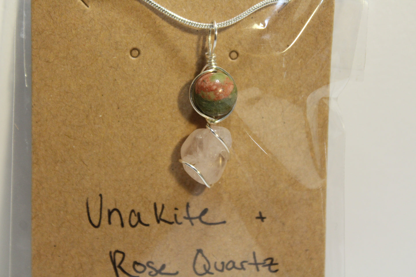 Unakite & Rose Quartz Dainty Double
