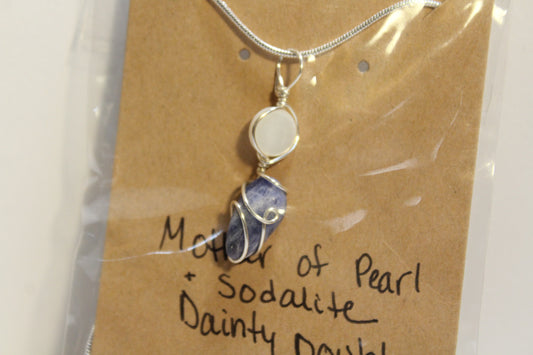 Mother of Pearl & Sodalite Dainty Double
